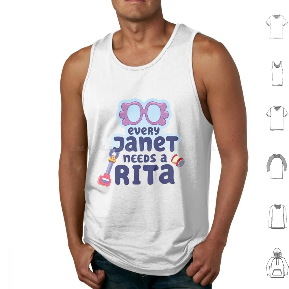 Every Janet Needs A Rita Tank Tops Vest Sleeveless Dad Dad Mum Family Funny Bandit Mum Bingo Family Mom Mothers Day