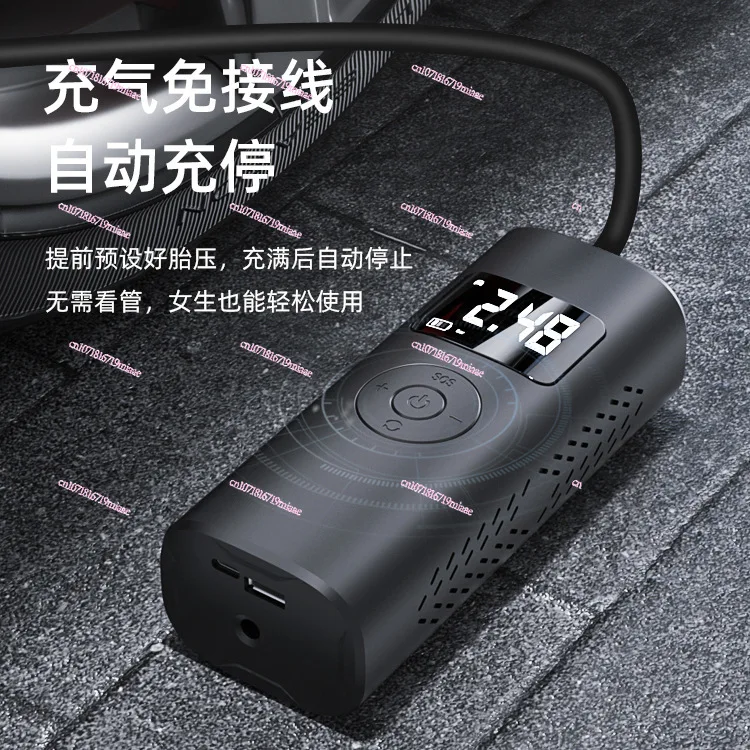 Road car tire air pump Car wireless air pump 10pa Car electric air pump High power inflatable treasure