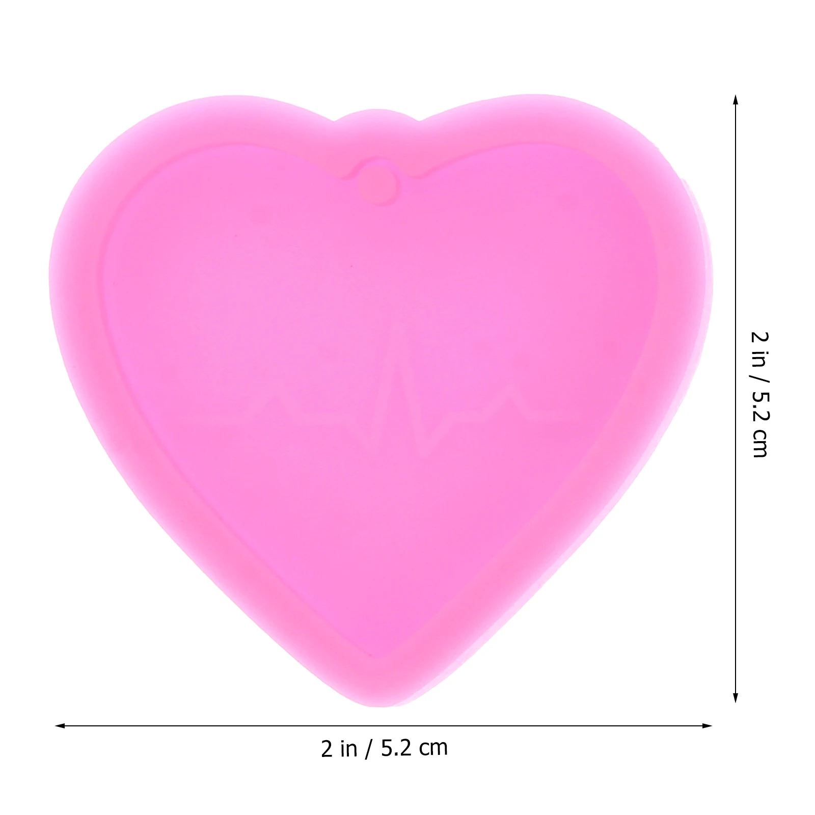 

2 Pcs Heartbeat Keychain Molds Silicone Pendant Resin Craft Transparent Easy Clean Jewelry Making Accessories Storage DIY