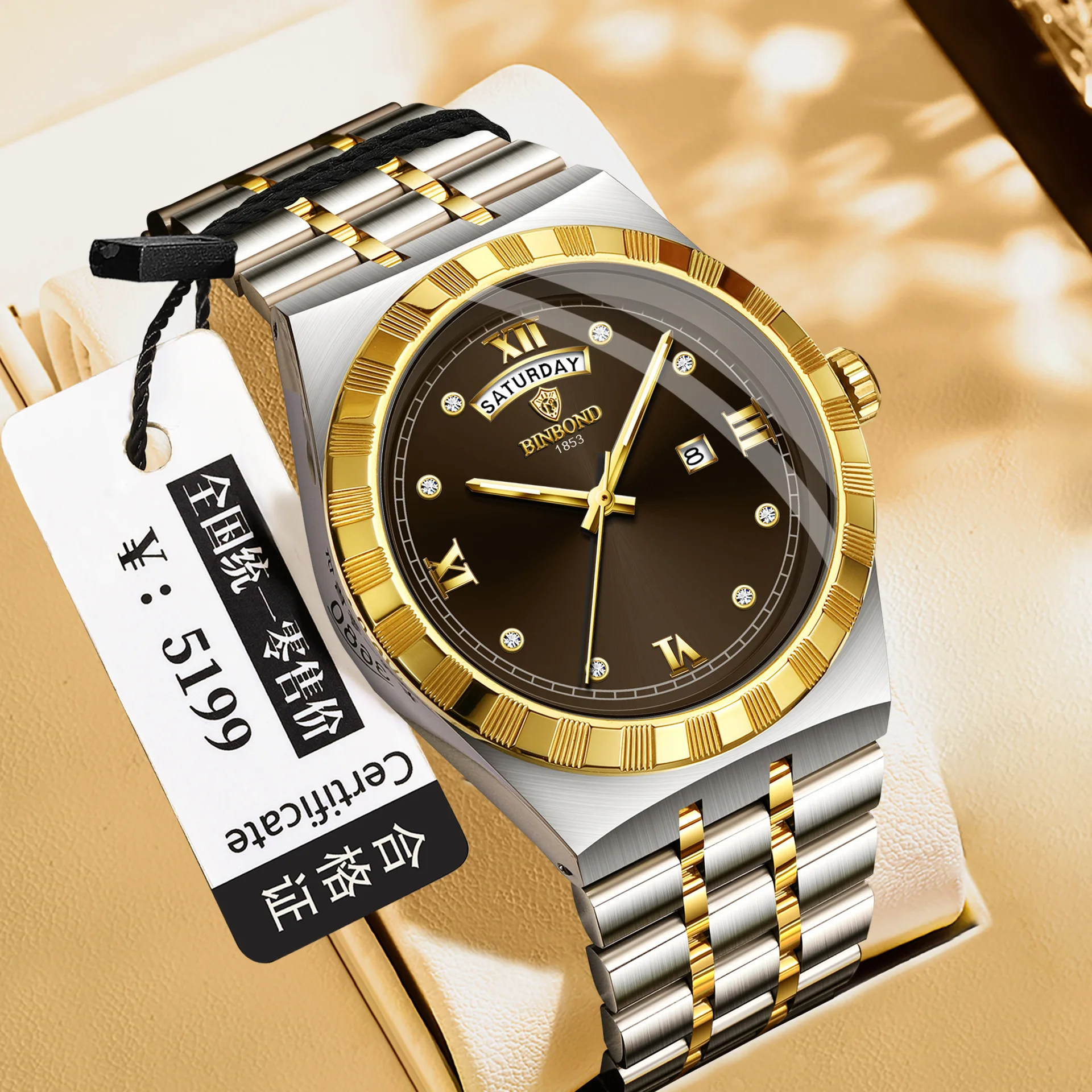 Брендовые мужские часы, модные модные ночные часы с двойным календарем, водонепроницаемые простые мужские кварцевые часы Брендовые мужские часы, модные модные ночные часы с двойным календарем, водонепроницаемые простые мужские кварцевые часы