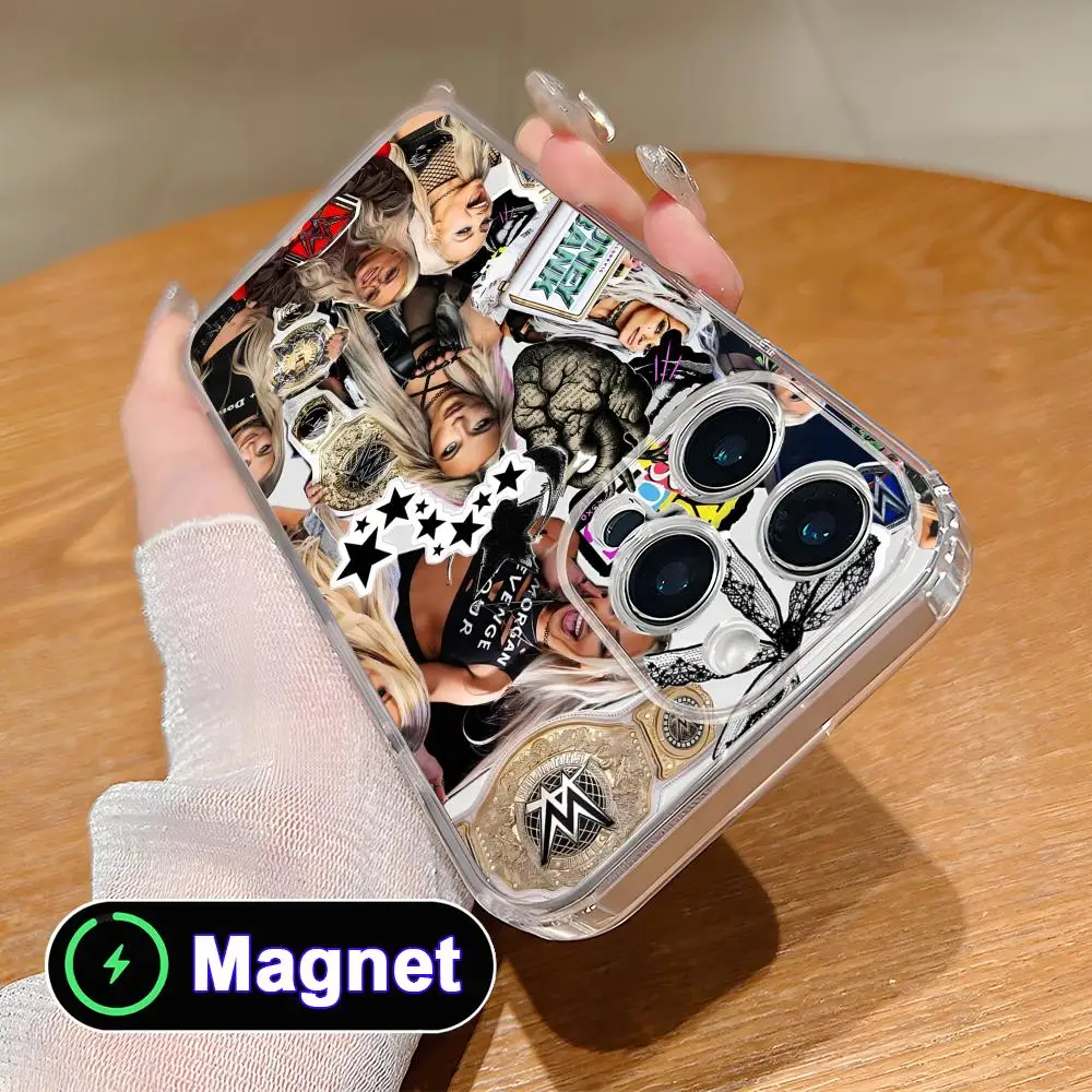 Funda para Teléfono Liv Morgan para iPhone 17 16 15 14 13 12 11 Air Pro Max Plus Mini, Cubierta Magnética Transparente de TPU Suave