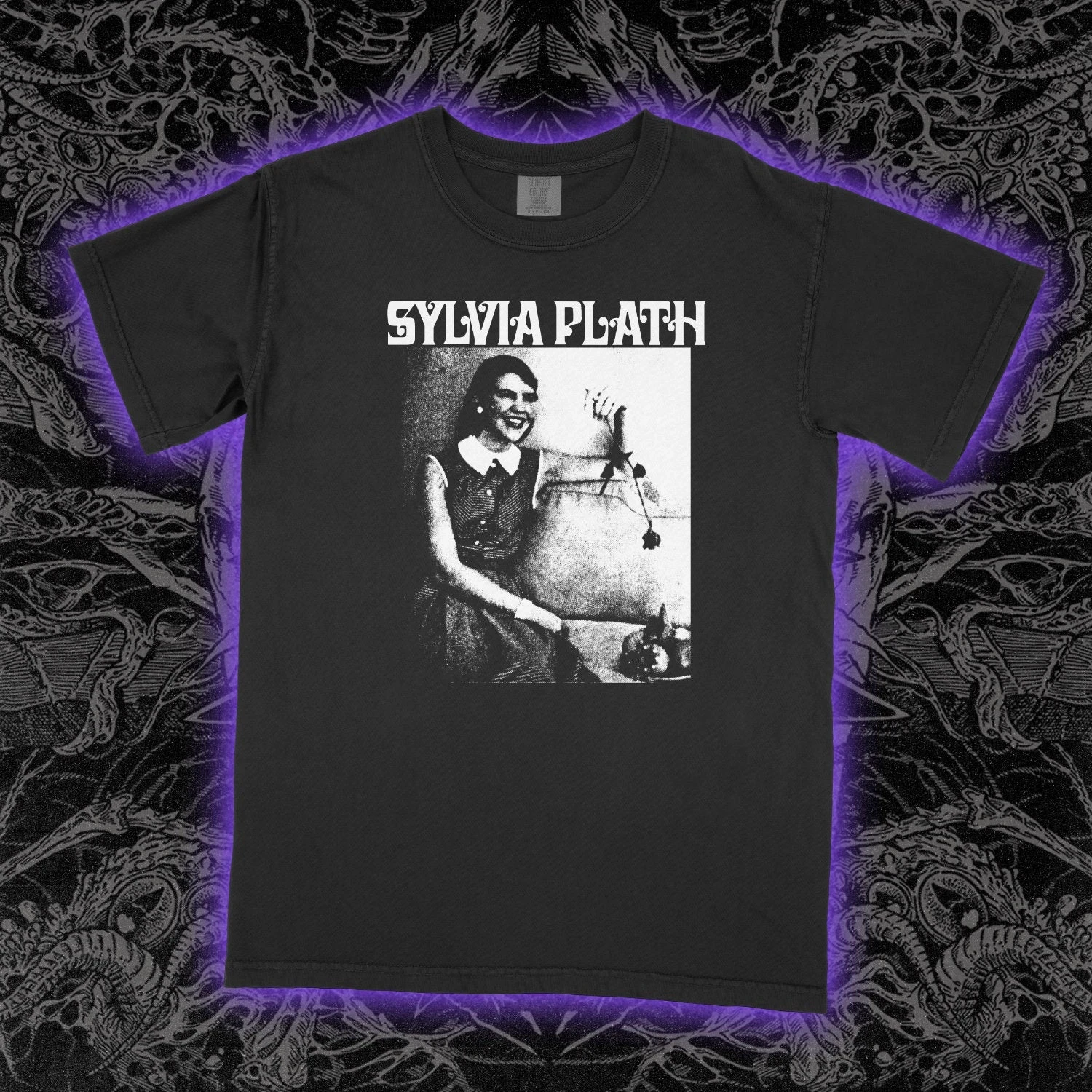 Sylvia Plath T-shirts featuring designs of poets writers and literary icons unisex pure cotton shirts suitable for all seasons
