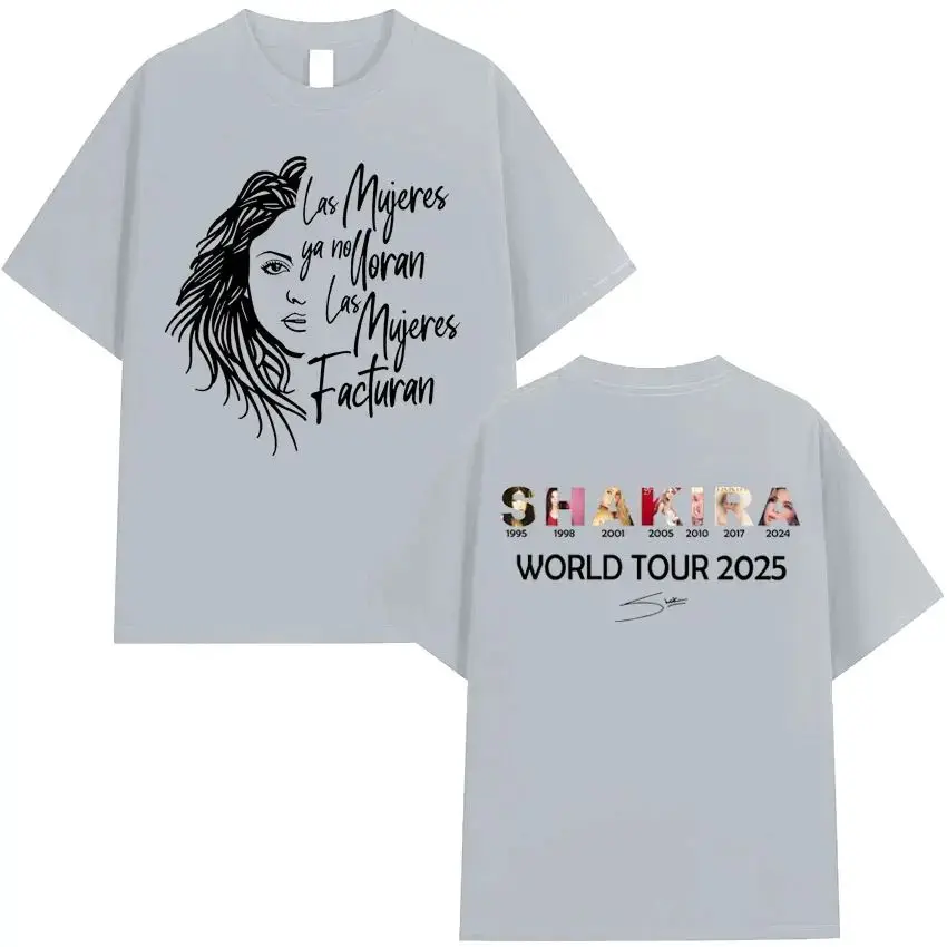 Neue Y2k Hip-Hop T-Shirts Shakira Las Mujeres Ya No Lloran Welttournee 2026 Hochwertig Bedrucktes T-Shirt Lässige Loose Streetwear Unisex – Detail 4