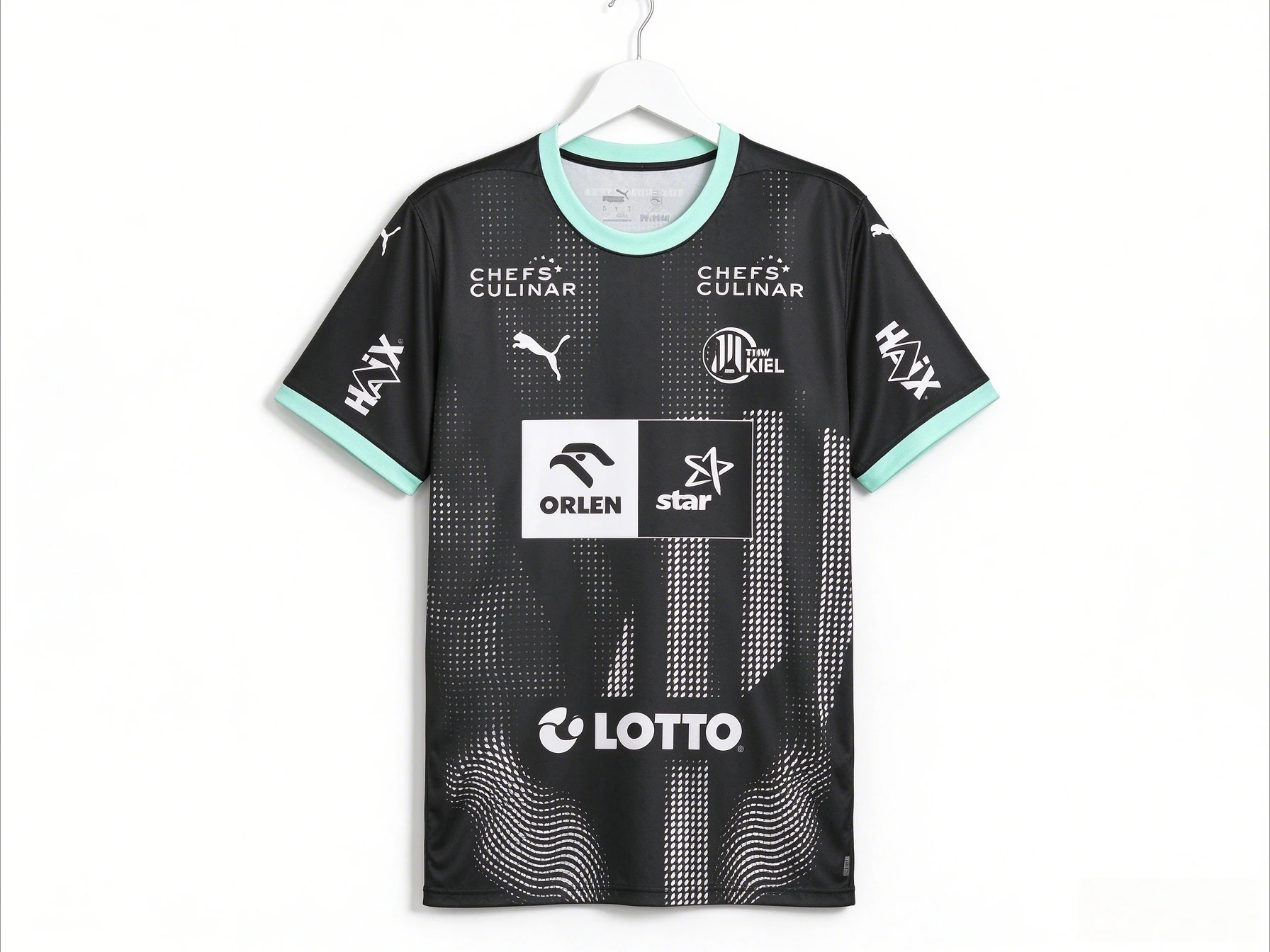 `THW Kiel 24/25 Away Handball Jersey Men Short Sleeve Handball Shirt ORLEN Print Breathable Fans Version Uniform`
