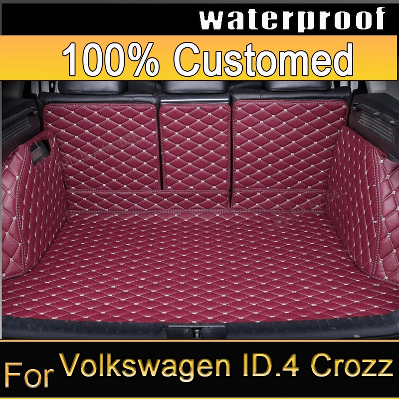 Car Mats For VW Volkswagen ID.4 Crozz 2020 2021 2022 2023 Leather Mat Car Trunk Mat Organizador Maletero Coche Car Accessories