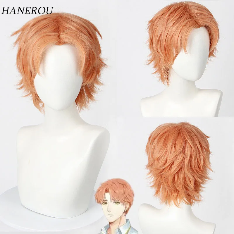 

Christmas Short wigs Men Boys Orange Synthetic Wig for Daily Heat Resistant Party Anime Cosplay Halloween Costume Wig