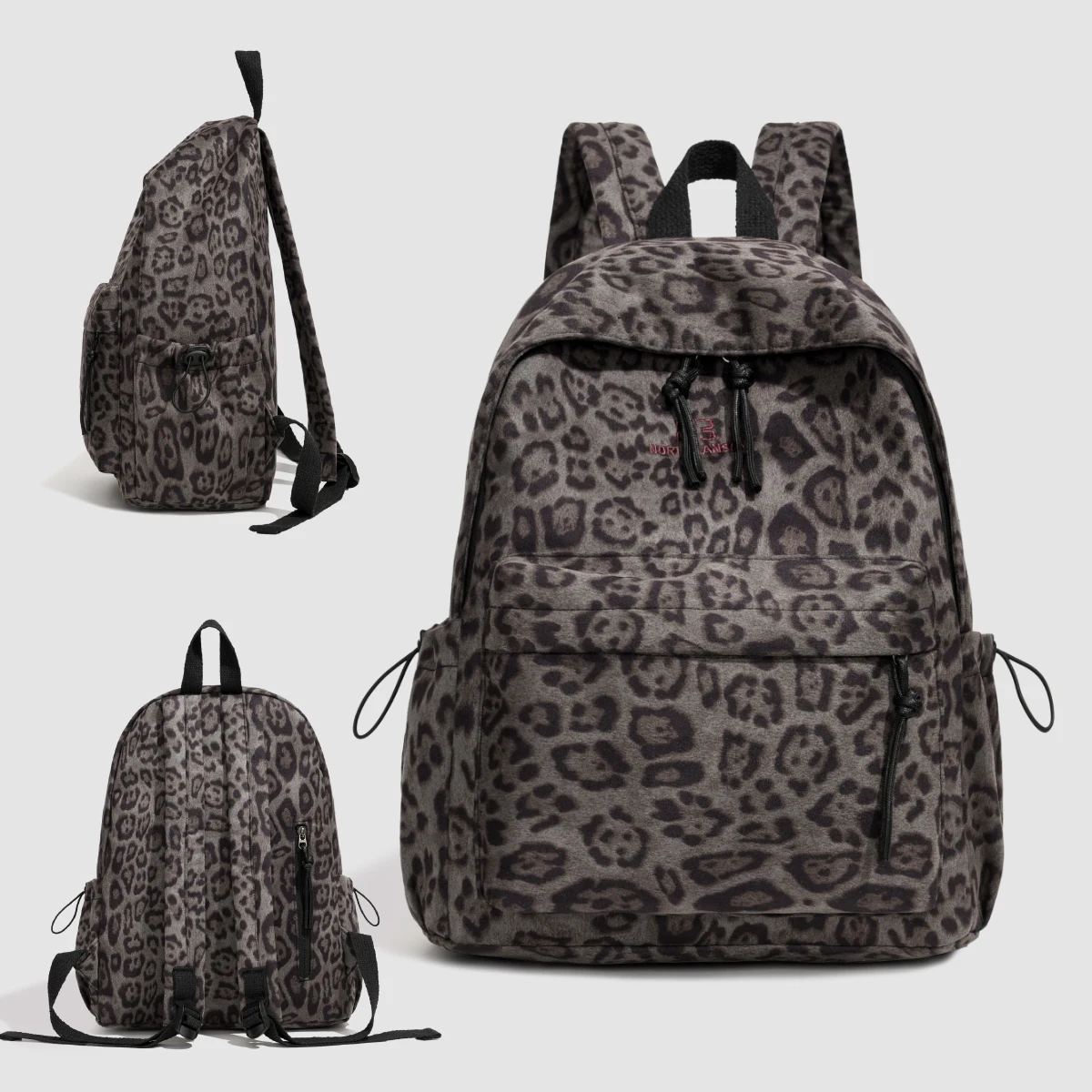 High-End Japanese Niche Backpack Leopard Print School Bag for 