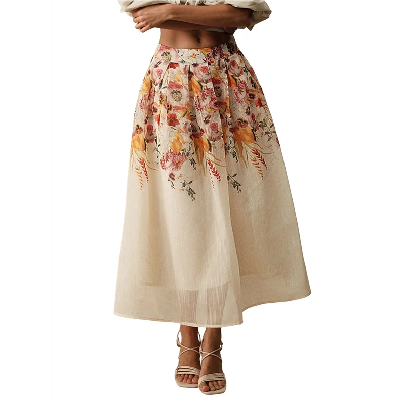

Women's A-Line Vintage Print Skirt