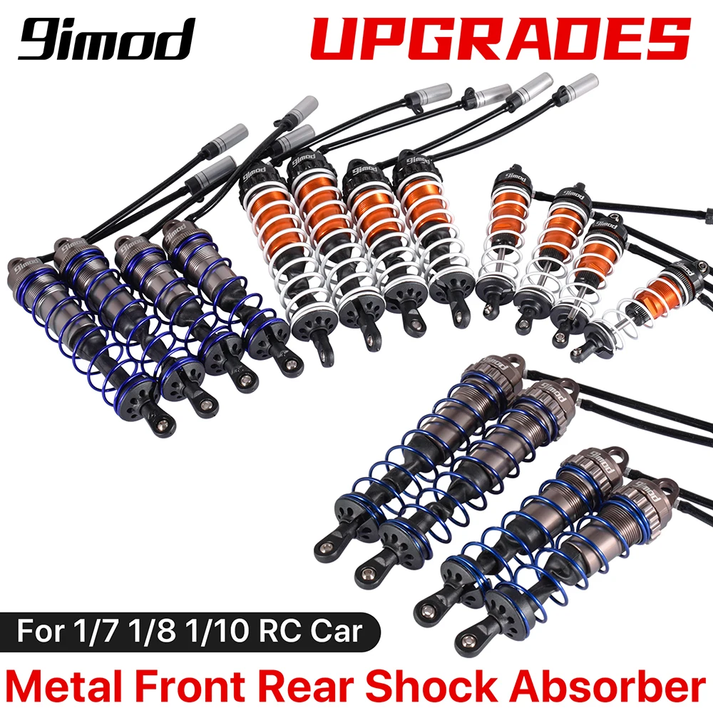 9IMOD 2/4pcs Aluminum Alloy Front Rear Oil Shock Absorber Damper Kit for 1/7 DBX-07 1/8 HSP HPI 1/10 Axial SCX10 90046 TRX4