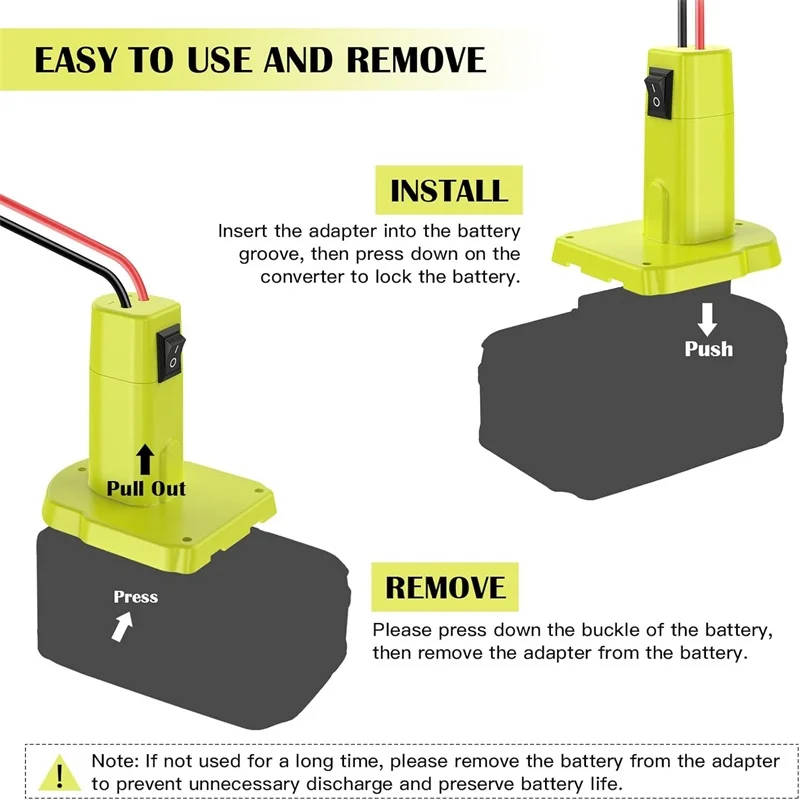 

Buck Converter 18V to 12V for Ryobi 18V Battery DC Voltage Regulator 15A with Switch, 30A Fuse and Terminal Blocks