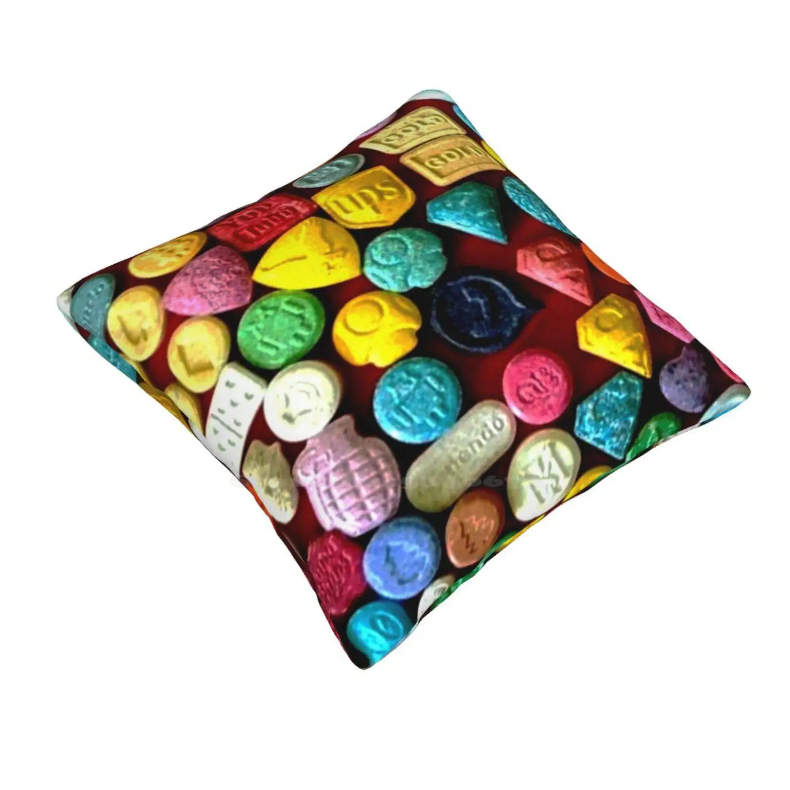 Ecstacy Home Sofa Car Cushion Cover Pillowcase Party Drugs Molly Pills Ecstacy Social Media