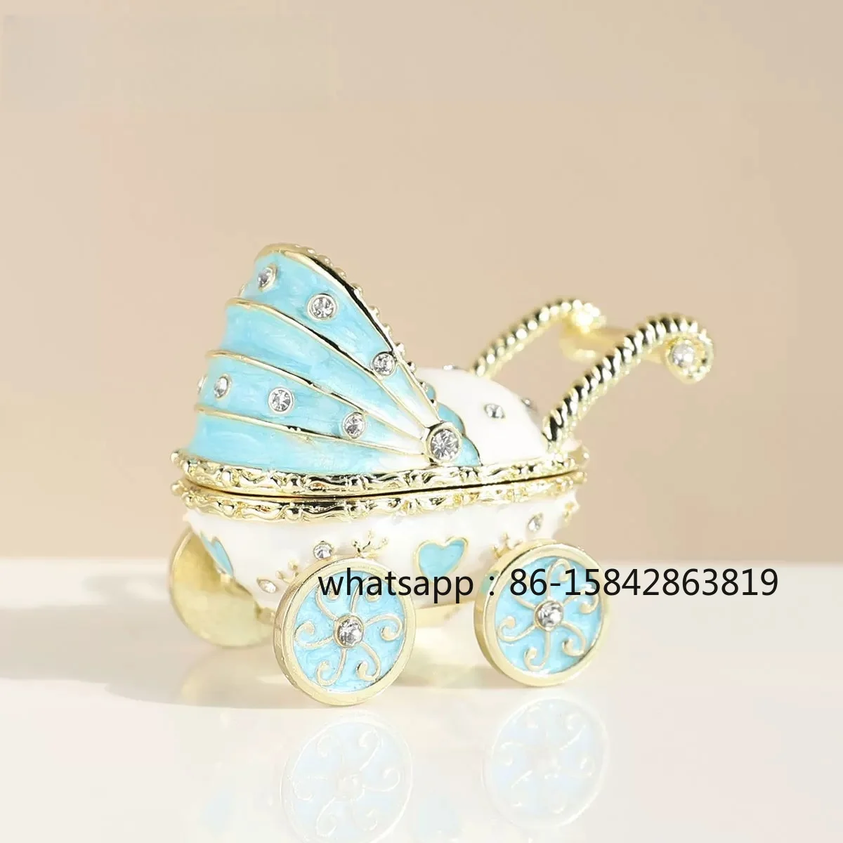 European-style Enamel Jewelry Box, Light Luxury Cute Stroller Desktop Ornament Home Jewelry