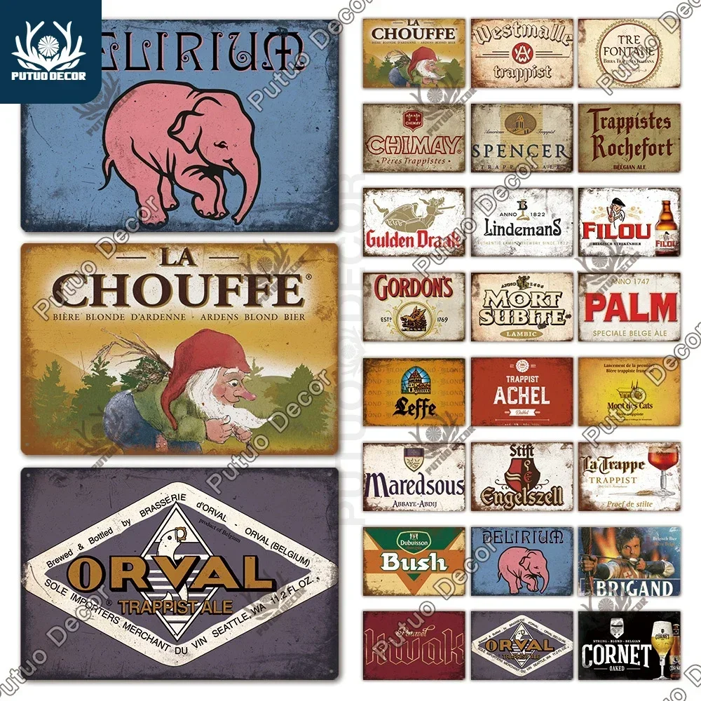 Putuo Decor Vintage Style Metal Sign - Belgium Beer Plaque, Charming Wall Art for Pub, Bar, Man Cave & Club Decor