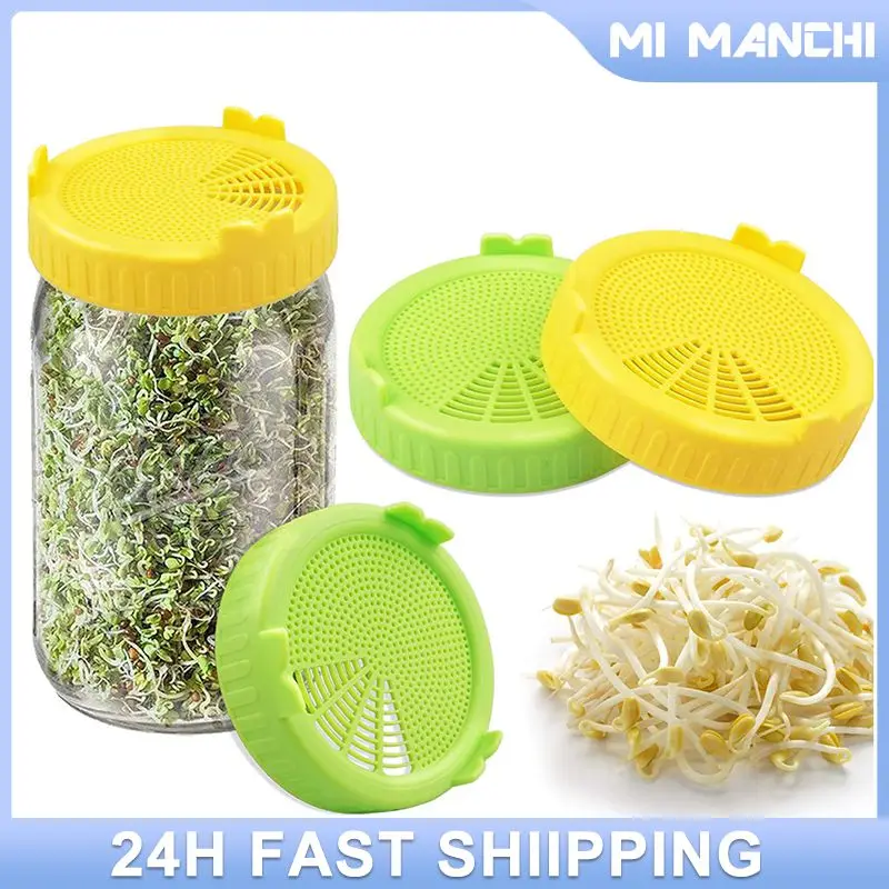 86mm Bean Seed Screen Plastic Sprouting Strainer Lids Covers Cap For Wide Mason Jar Household Garden Tools Hot Sale