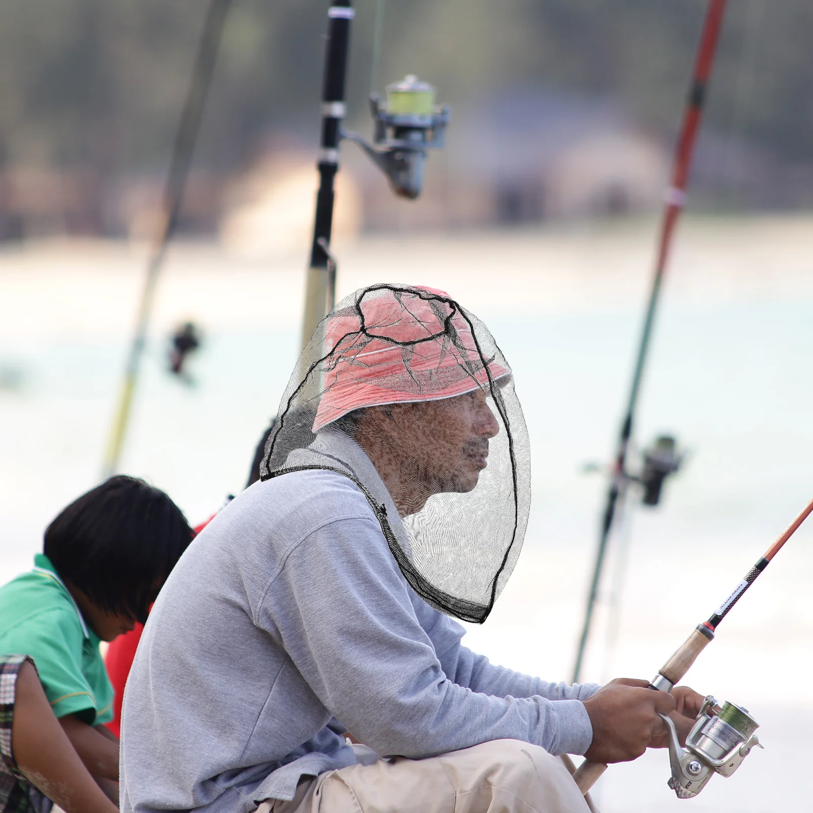 4 قطع من القبعات المقاومة للبعوض قابلة للتنفس، مادة بوليستر خفيفة الوزن للأنشطة الخارجية، شبكة واقية من الشمس لتربية النحل #5