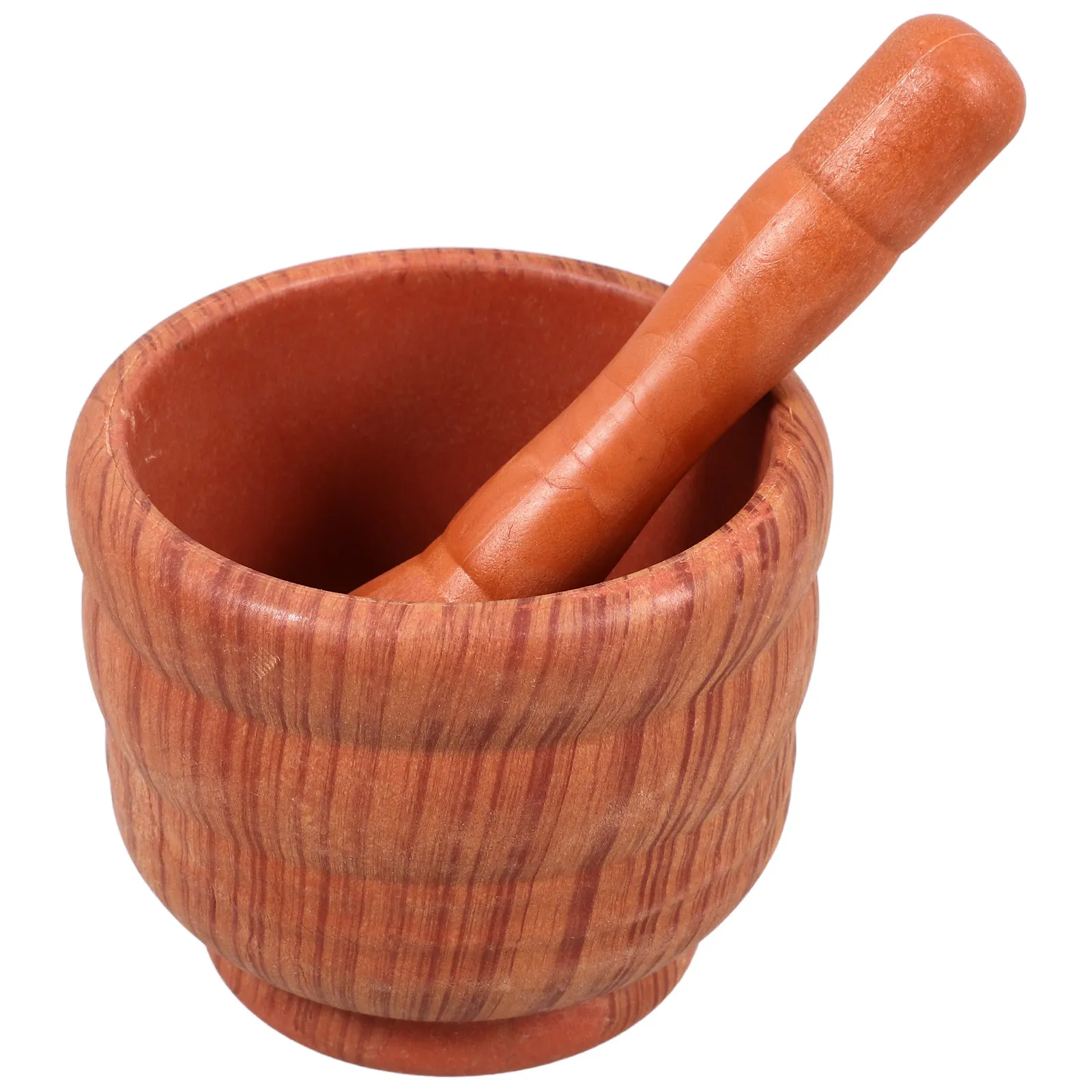 Garlic Grinder Pestle with Masher Bowl for Ginger Spices Crushing, Smooth Surface Ergonomic Kitchen Grinding Tool