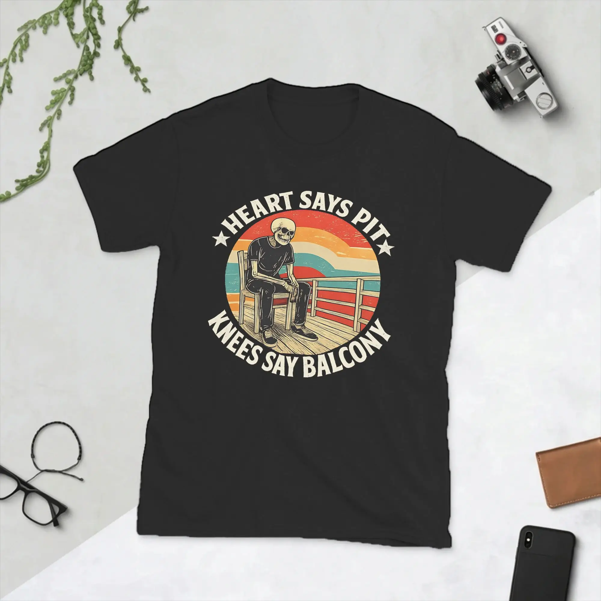 Heart Says Pit Knees Say Balcony Sarcastic Music  T-Shirts Humor Cotton Tee Shirt Crewneck Short Sleeve T Shirts Gift Idea Tops