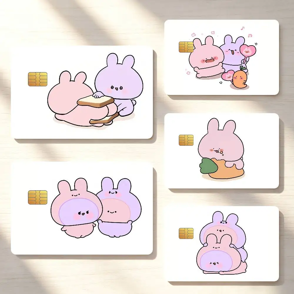 Cartoon A-Asamimichan Cute Credit Card Skin Stickers For Bank Bus Metro Cards Waterproof Anti-Scratch Gift 4PCS