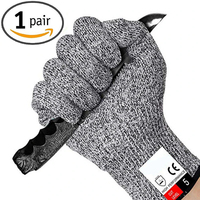 HPPE Level 5 Safety Cut-Resistant Gloves Anti Cut Proof Grey Anti-Cut Level Work Garden Butcher Gardening Handguard Kitchen Tool