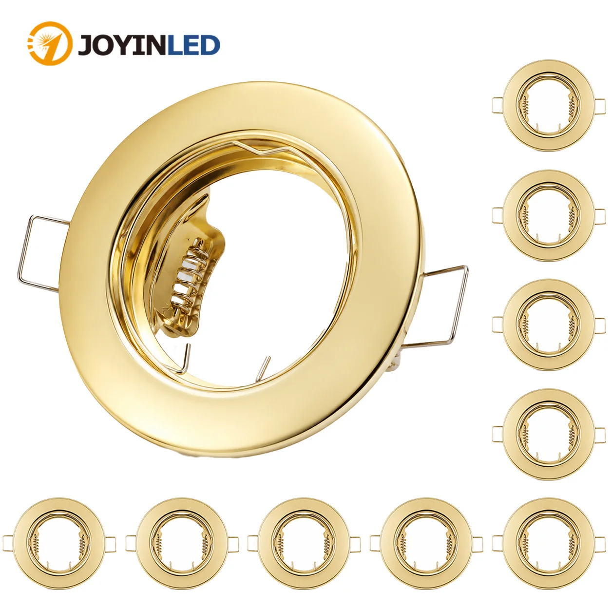 JOYINLED Gold Recessed Spotlight Frame 1/10PCS GU10 MR16 LED Downlight Trim Ring Ceiling Light Holder Fitting Cut Out 60mm