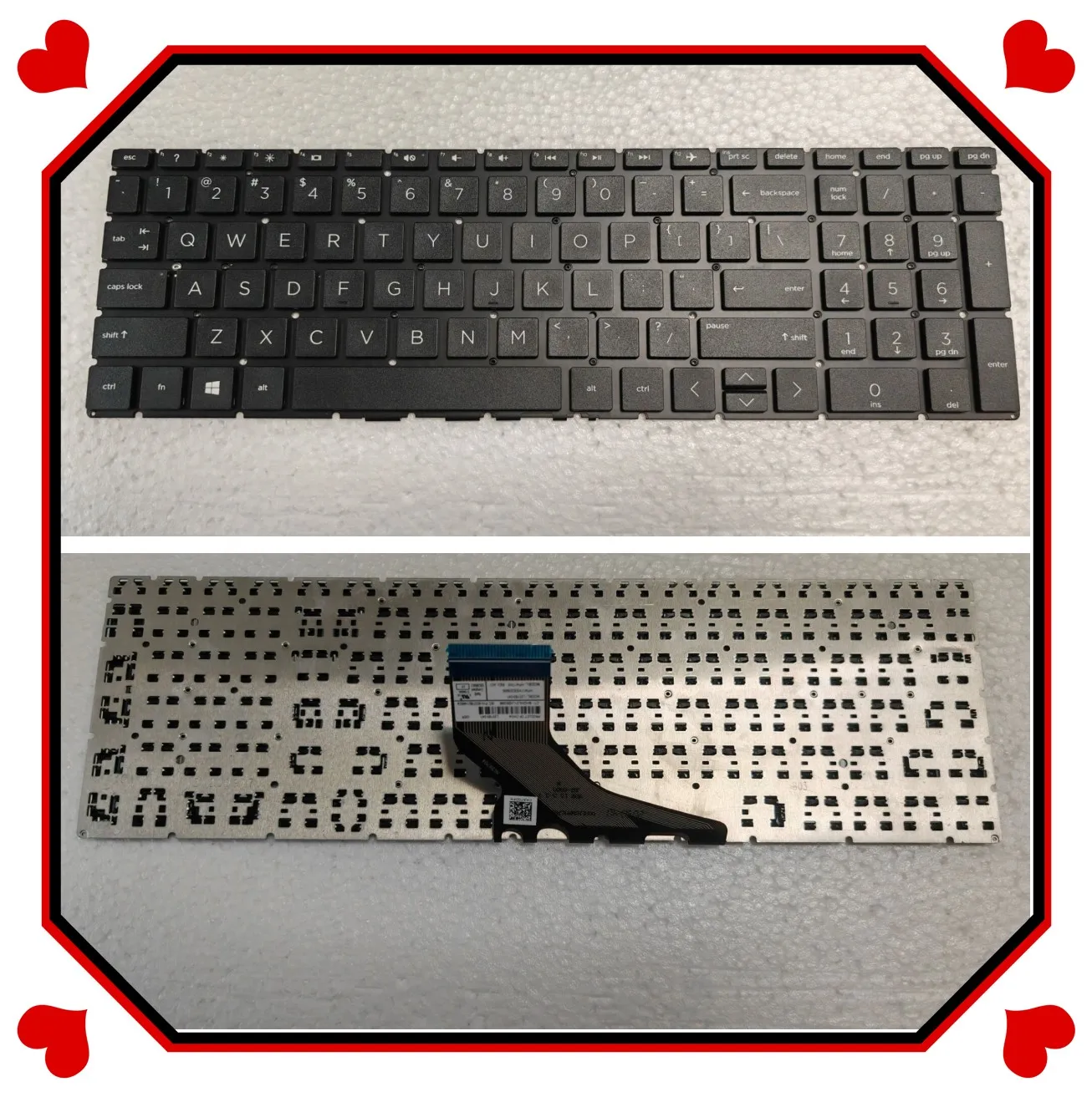 Teclado estadounidense para HP Pavilion 15DA 15-DA 15-DB 15-CN 17-BY 250 255 G7 NEGRO sin retroiluminación sin marco