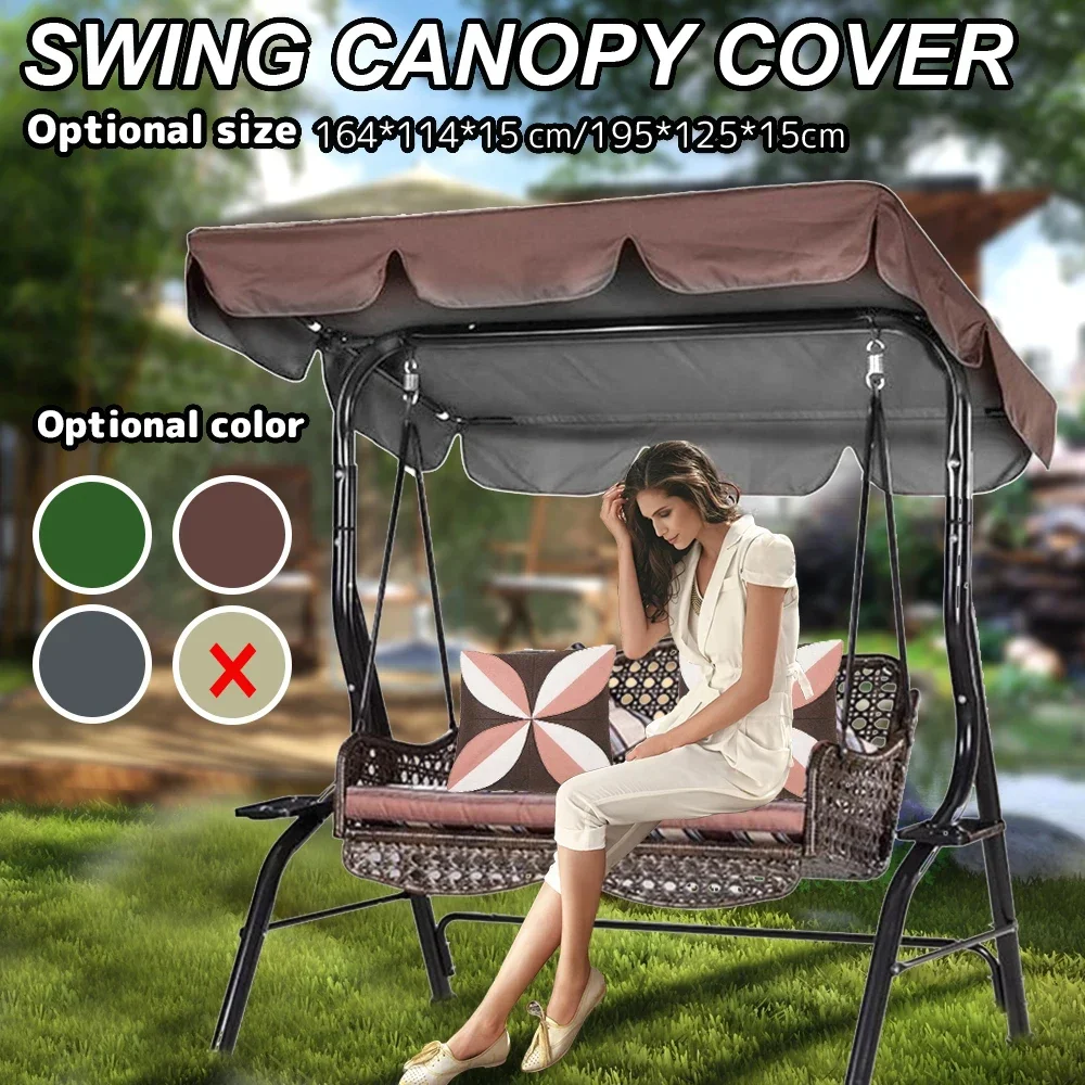 6000D Waterproof Chair Awning Top Rain Cover Ruffled Park  Outdoor Patio Swing Seat Chair Top Cover Dust Cover Replacement 2024