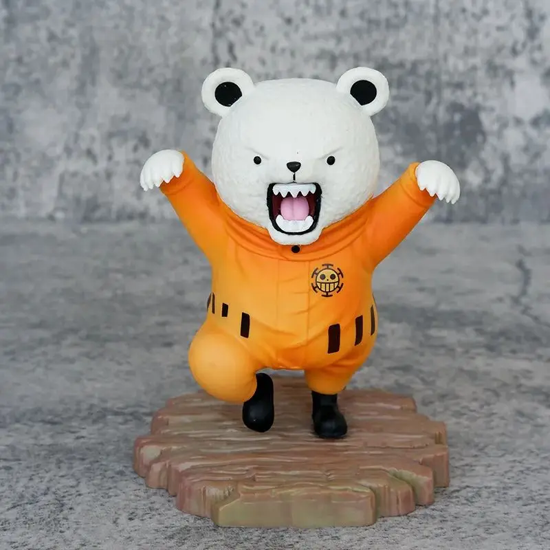 14cm Anime One Piece Trafalgar Law Bepo Battle PVC figura de acción juego estatua colección modelo niños juguetes regalos de muñecas