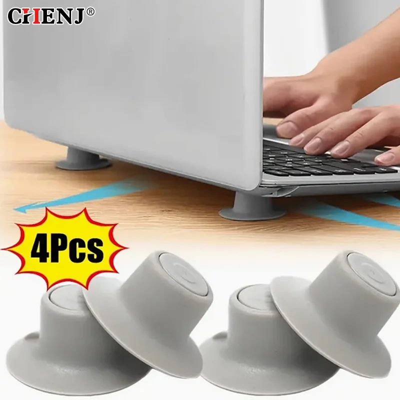 4pcs Laptops Notebook Soft Stand PVC Feet Heat Sink Pad Support Height Increase Bracket for PC Laptop Heat Reduction Pad Cooling