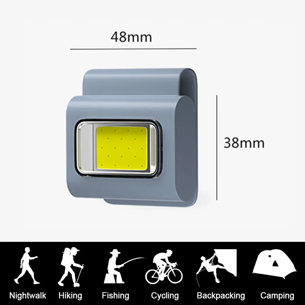 Multi-function LED Headlamp Running Chest Clip Lamp USB Rechargeable Collar Light Night Shoulder Safety Warning Light