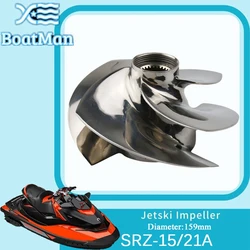 Boatman 159MM Jet Ski wirnik OEM:SRZ-15/21A pasuje sea-doo GTX LTD jest 255/GTX LTD jest 260/RXP-X 255, Jet Ski 4-ostrza polerowane