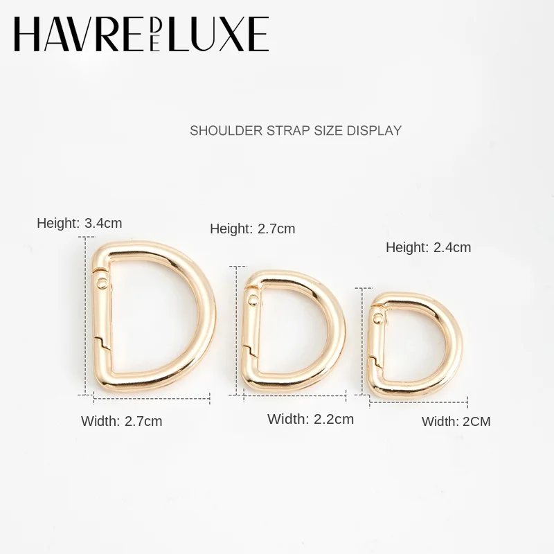 HAVREDELUXE Bag Shoulder Strap Modification D Buckle Metal Chain Diy Bag With D-shaped Buckle Detachable Hardware Accessories