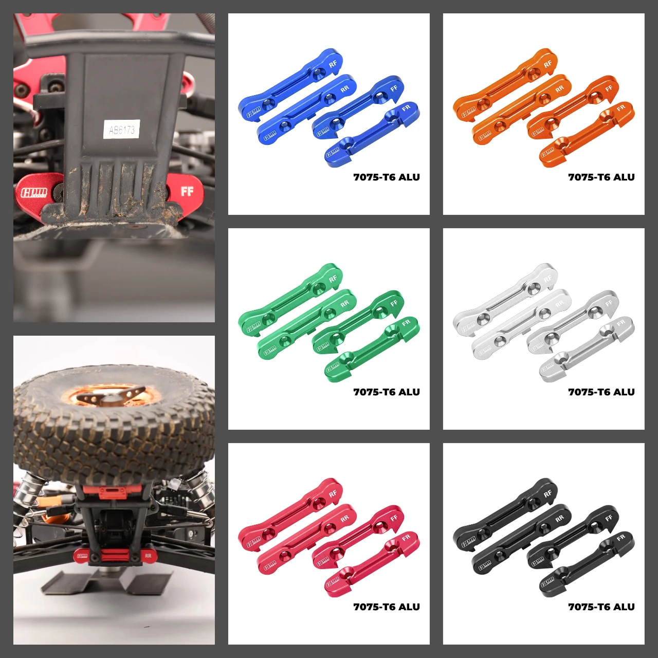

GPM 7075 Легкосплавное нижнее крепление подвески F&R LOSI 1/6 8IGHT-X Lasernut 8XE 8XTE