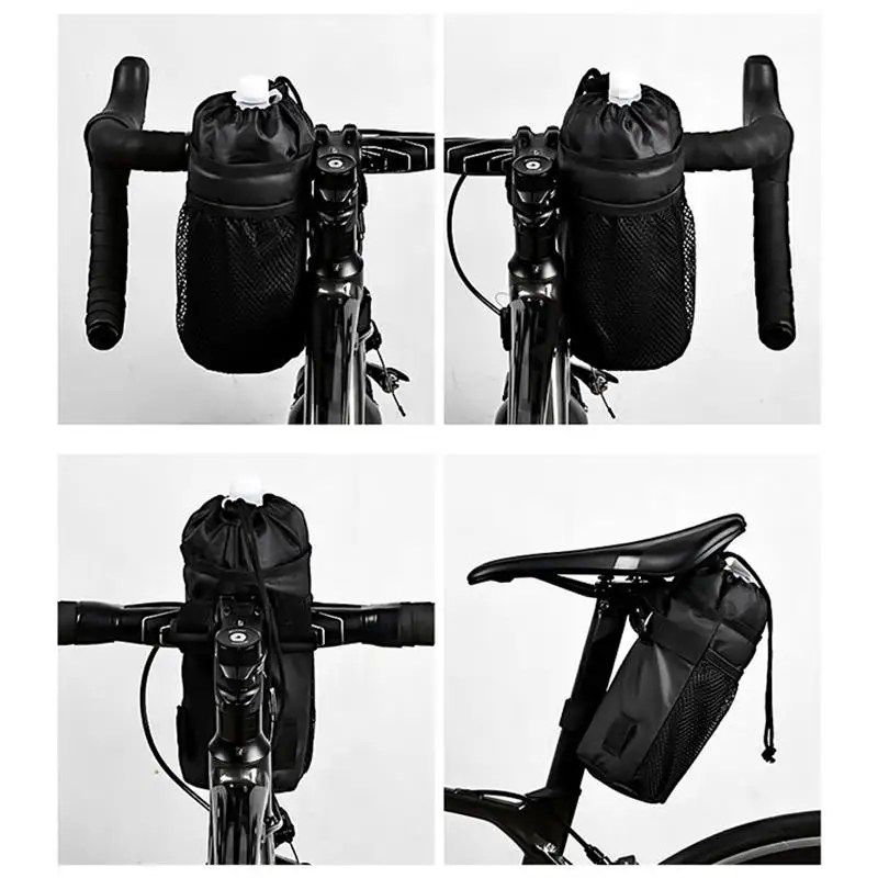 Soporte para botella de bicicleta, bolsa portadora de agua para ciclismo, hervidor aislado, bolsa para manillar de bicicleta de carretera, accesorios, Kit de herramientas de equitación