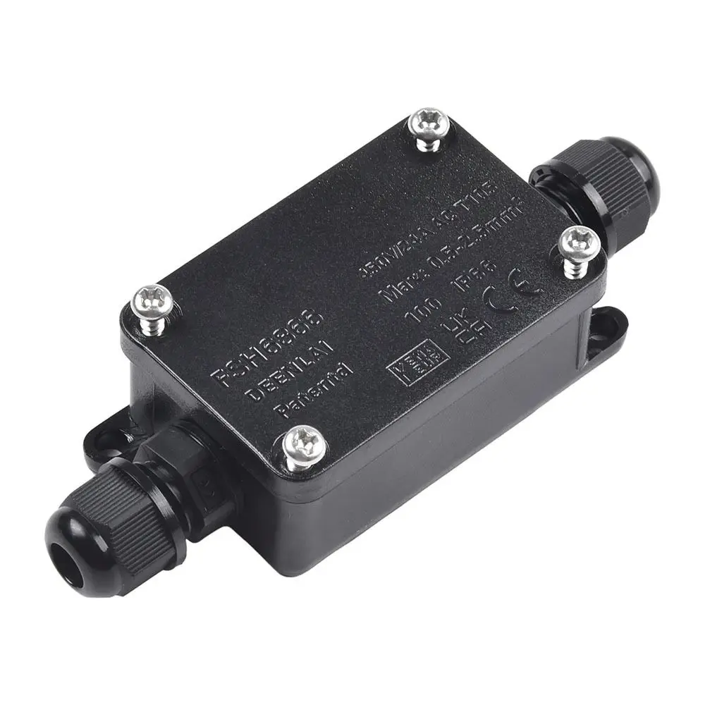 1Pcs With Terminal Waterproof Junction Box IP66 450V Electrical Cable Wire Connector Plastic 2 Way Cable Wire Case