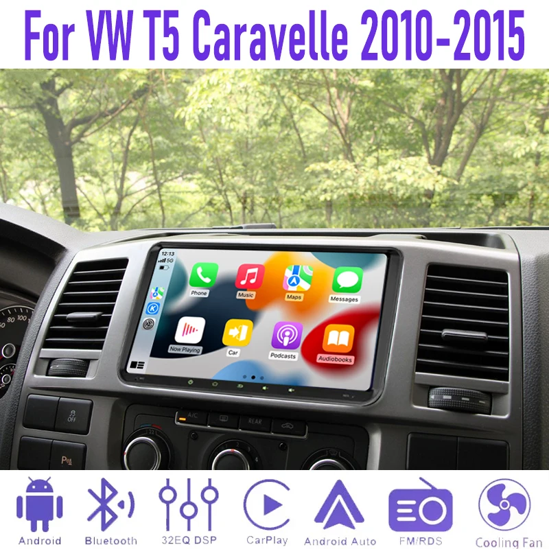

GPS Car Radio 9'' For VW T5 Caravelle 2010-2015 Wireless Apple Carplay Android Auto Stereo Head Unit Intelligent System 4-64GB