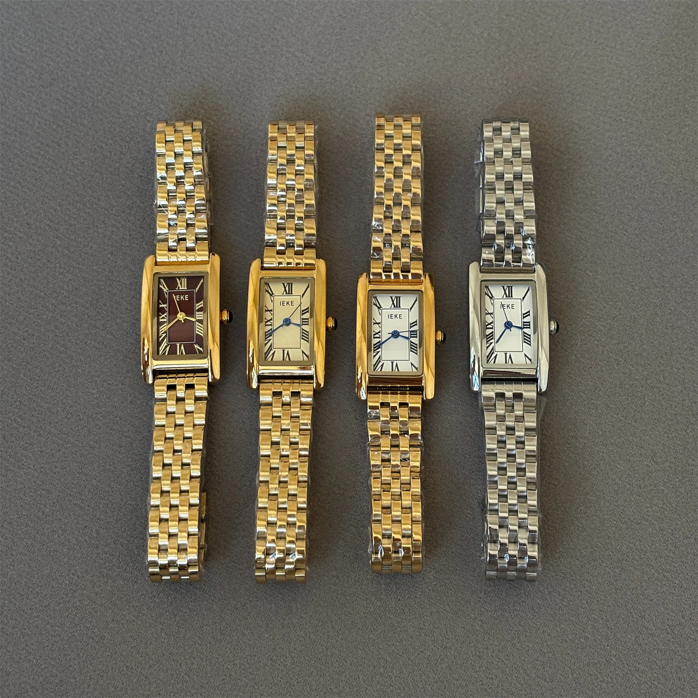 นาฬิกาข้อมือทรงสี่เหลี่ยมผืนผ้า สไตล์เรโทรฝรั่งเศส แบบโรมัน สำหรับผู้หญิง สไตล์อินเทรนด์ เรียบง่าย ลำลอง อเนกประสงค์ ดูดี มีระดับ ใช้กลไกควอตซ์