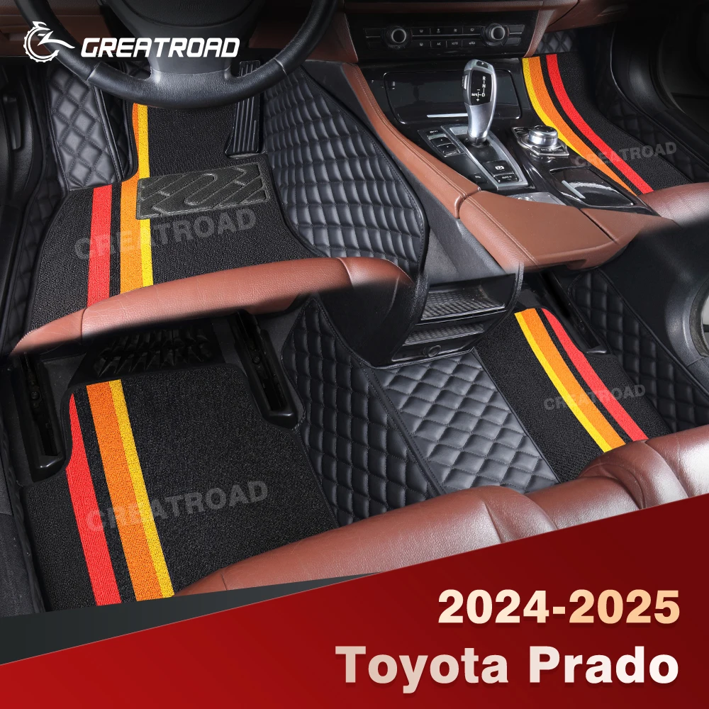 

For Toyota Prado 2024-2025 Double Layer Car Floor Mats Custom Auto Carpet Cover Interior Accessories