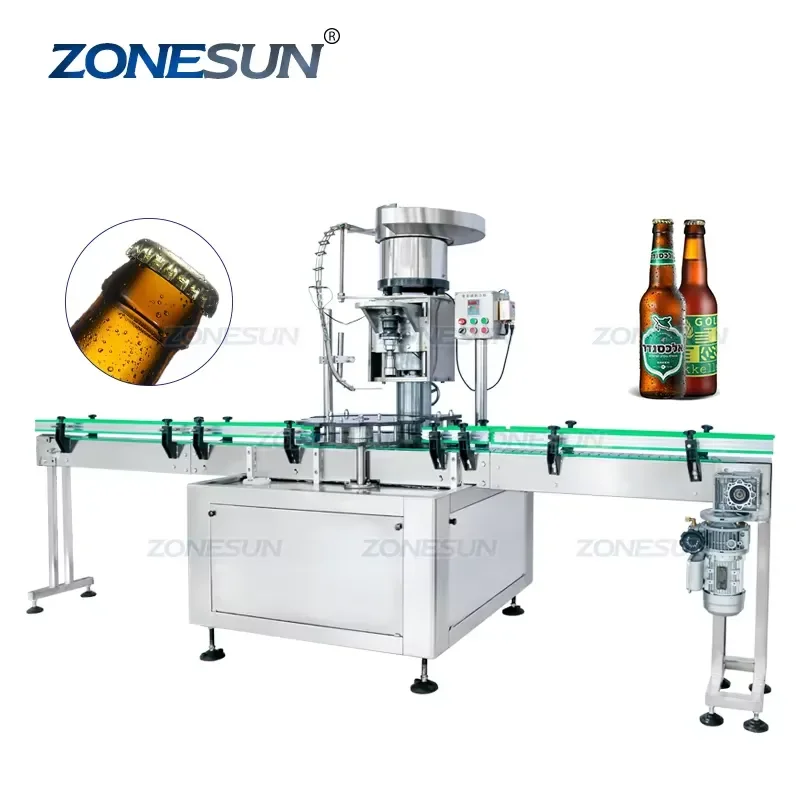 2026 CE ZS-XG440E Automatic Beer Wine Bottle Crown Cap Crimping Capping Machine