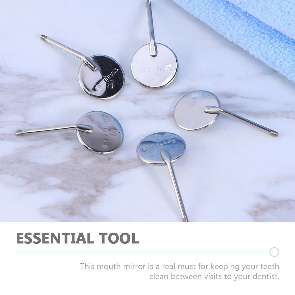 

10Pcs Dental Mirror Replacement Stainless Steel Mouth Check Mirrors Lightweight Safe Oral Care Dentist Tool Accessories