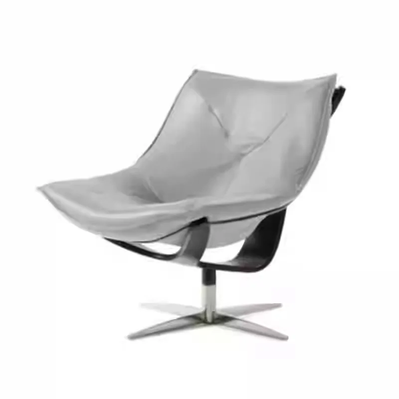 Premium leather L-shaped reception small apartment single chair leisure chair, light luxury advanced rotation
