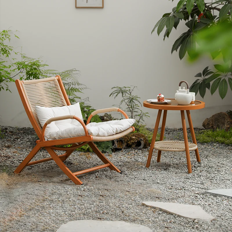 Modern Foldable Alloy Reclining Chair for Indoor Balcony Kitchen Outdoor Use Multi-Position Leisure Patio Chair for Sitting