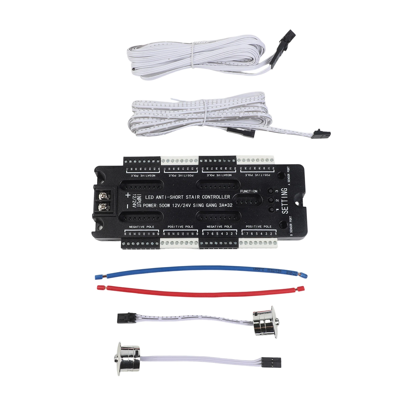 32Channel LED Controller Stair Light With Motion Sensor Dimming Indoor DC12V-24V Ockets And Accessories Switches