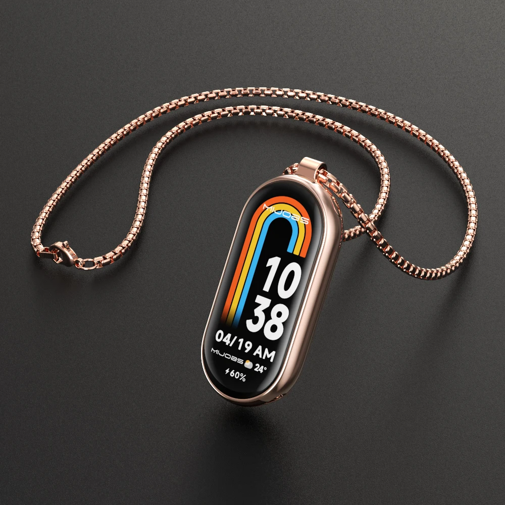 Necklace for Mi Band 10 9 8 7 6 5 Smart Bracelet Strap for Mi Band 9 Metal Wristband for Mi Band 8 7 Hanging Neck Decoration
