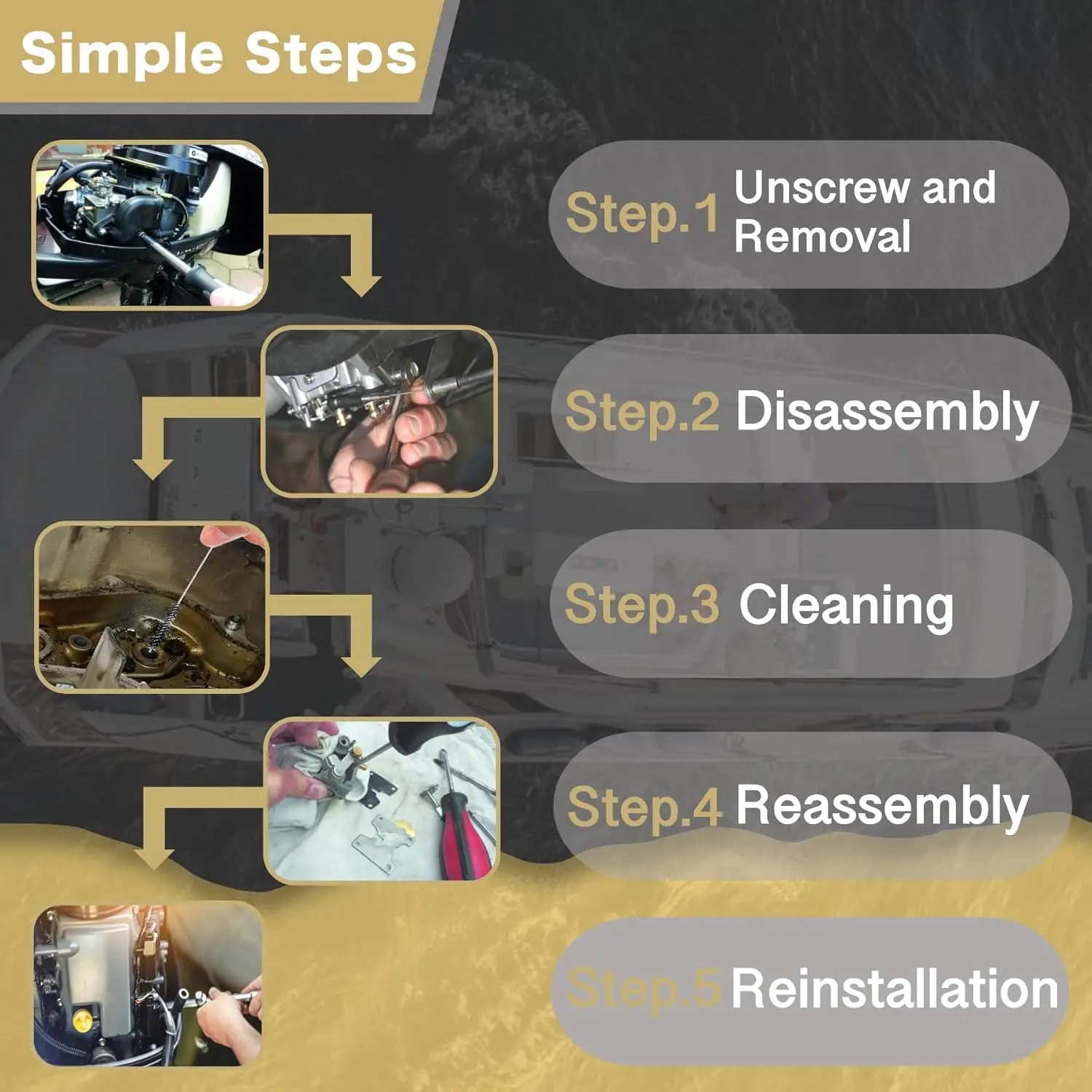 JLM 6G1-W0093-00 لياماها 3 HP 6 HP 8 HP 3A AMH MSH 6C CEM N J 8C CEM البحرية طقم تصليح المكربن الخارجي 6L5-W0093-00 #6