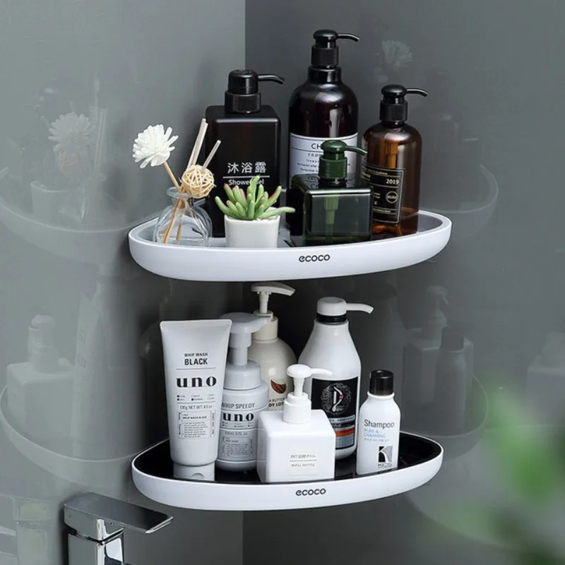 

Triangular Corner Bathroom Shelf Wall-Mounted Storage Rack Lotions Storage Kitchen Organizer For Bathroom Accessories Holder