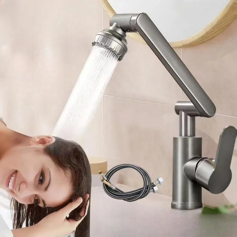 

Mechanical Arm 360° Universal Faucet Bathroom Kitchen Splashproof Faucet Bathroom Countertop Basin Hot And Cold Tap Faucet Acces