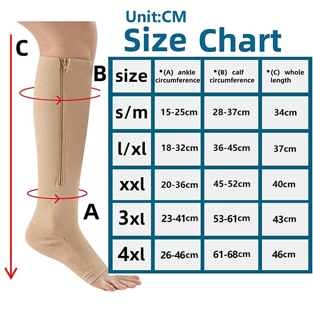 S-XXL Compression Socks Men\'s Open Toe Zipper Pain Relief Varicose Veins Diabetes Cycling Socks Sports Free Delivery Wholesale