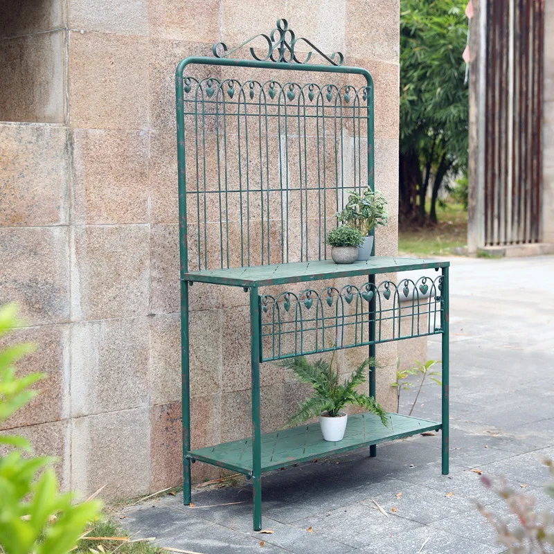 Outdoor courtyard wrought iron flower rack shelf Balcony garden multi-layer flower rack Indoor floor-to-ceiling large flower pot