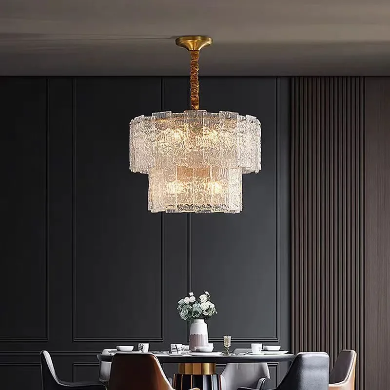 All Copper Light Luxury Chandelier Modern Simple French Style Main Lamp for Dining Room Bedroom Living Room High Grade Net