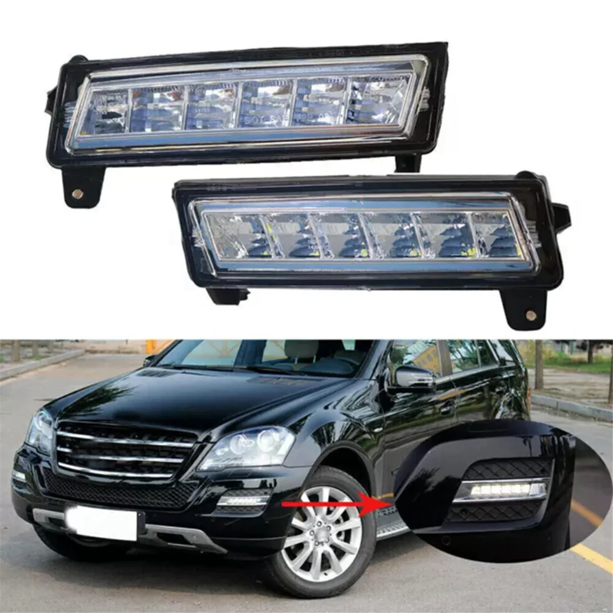 Right LED DRL Daytime Running Light for Mercedes Benz W164 X164 X204 ML350 ML450 GL450 GLK350 1649060251 A1649060251